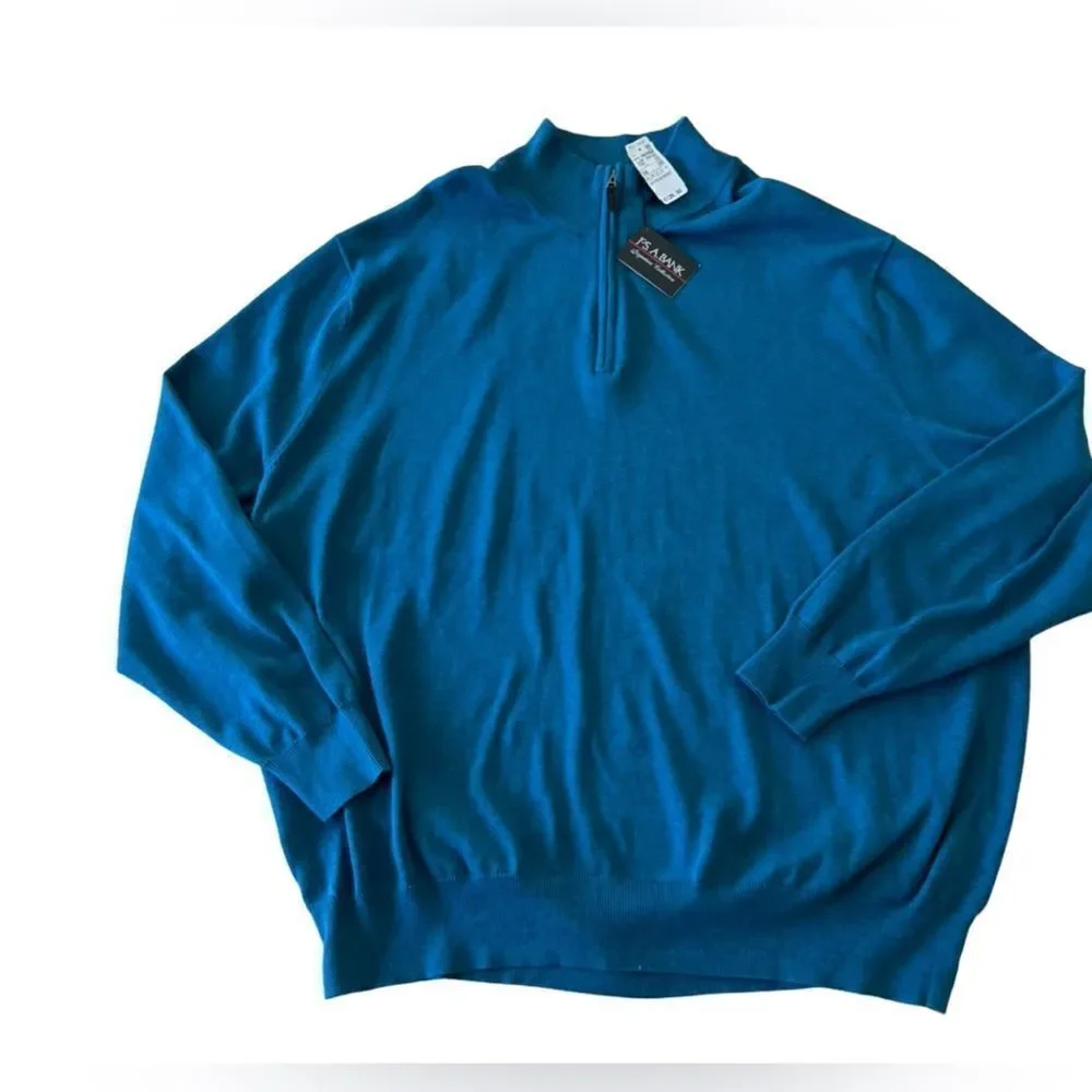 Jos a bank signature collection sweater teal size 2X prima cotton